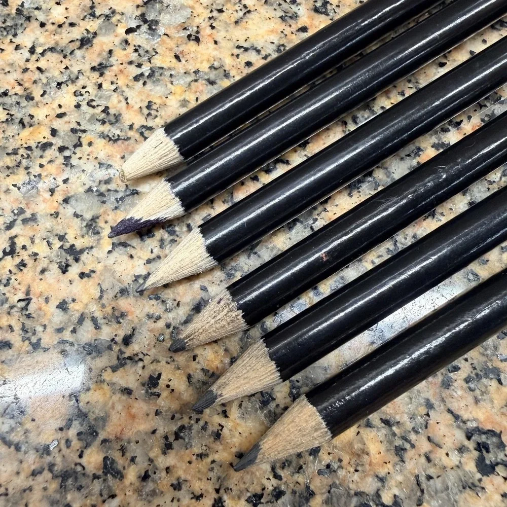 Roman Numerals Black Pencils Set Of 6 With Soldier Topper Kids School Desk